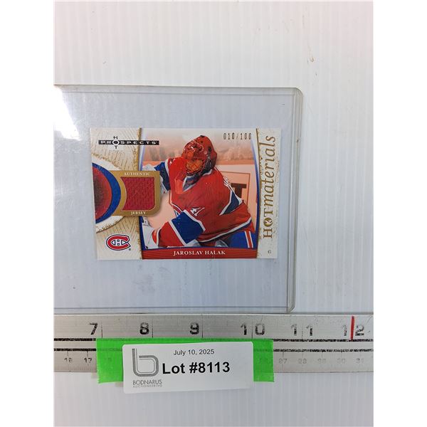 Jaroslav Halak Montreal Canadians Jersey Hockey Trading Card- Cannot Authenticate