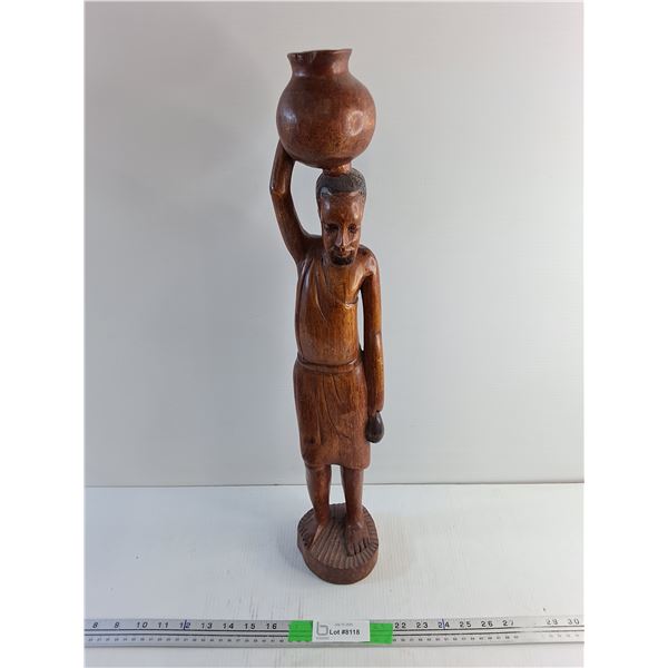 24" Carved Wood Statue