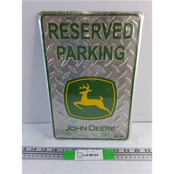 John Deere Reserved Parking Sign 12" x 8"