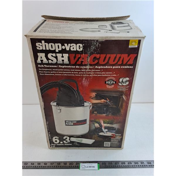 Ash Vacuum 6.3 Amp Shop-Vac - Tested - Appears Unused - Pickup Only