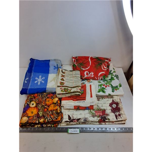 Vintage Table Linens, Pillow Covers, Place Mats - Some Stains