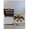 Image 1 : Knit "2-Headed Bird" Wall Art 2' x 2', Wooden Magazine Rack