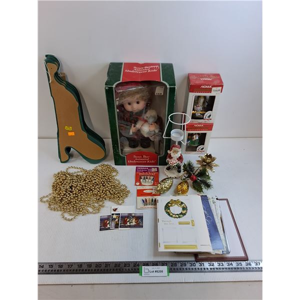 Assorted Christmas Decor, Doll, Collectibles, Cards, Misc.