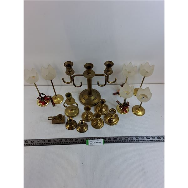 Assorted Brass Candle Holders