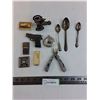 Image 1 : Lighters, Spoons, "Cannon" Pencil Sharpener, Multi-Tool, Compass