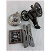 Image 2 : Lighters, Spoons, "Cannon" Pencil Sharpener, Multi-Tool, Compass