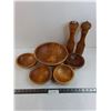 Image 1 : Baribo-Maid Wooden Salad Serving Set, Large Wooden Salt & Pepper Shakers