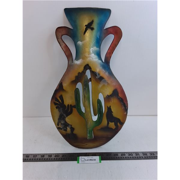 Metal "Water Jug/Old West" Themed Wall Art - 19" x 10"