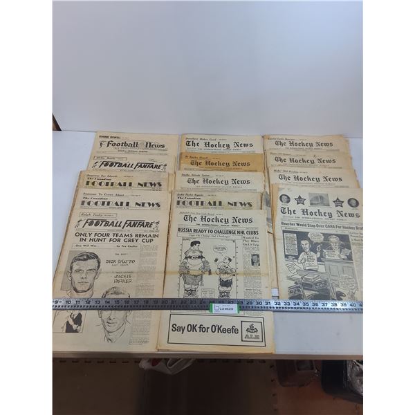 (14) Vintage 1951-1961 Sports Newspapers