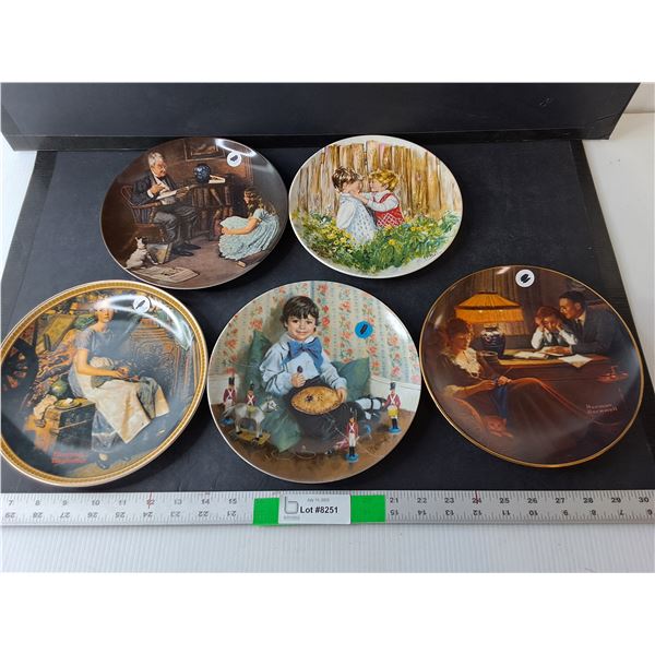 (5) Decorative Plates- Norman Rockwell, John Mc Clelland, Mary Vickers