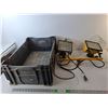 Image 1 : Plastic Crate 24" x 16" x 9.5" & (2) Work Lights- One Working  -  PICK UP
