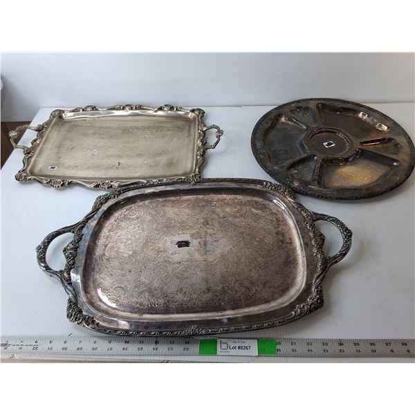 (3) Vintage Metal Trays Up to 24.75"