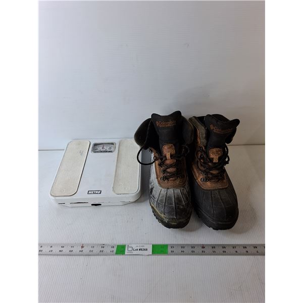 Metro Bathroom Scale- Working & Men's Columbia Boots- 14