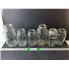 Image 1 : (6) Vintage Glass Jars Up to 9" Tall