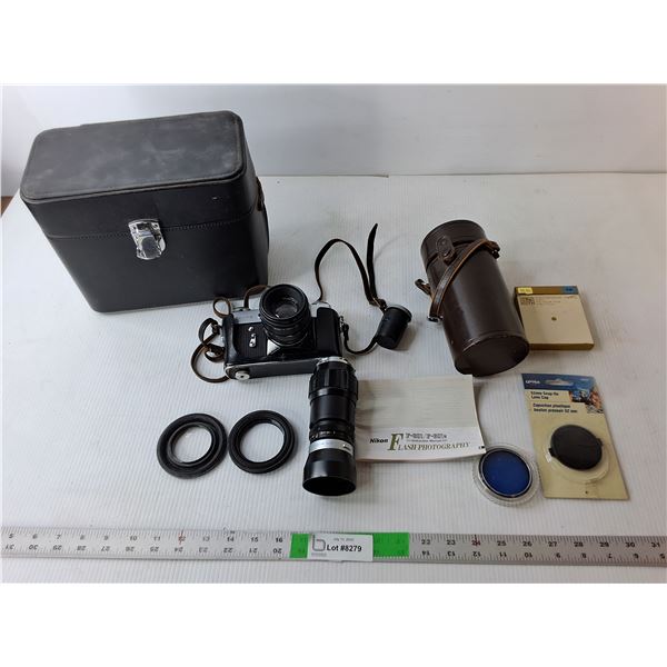 Vintage Zenit-E Film Camera-Untested, Lens, Accessories & (2) Cases