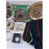 Image 3 : Lot: Scarf, Provost Esso Glass Volksbank Ashtray, (3) Hairbrushes, Misc