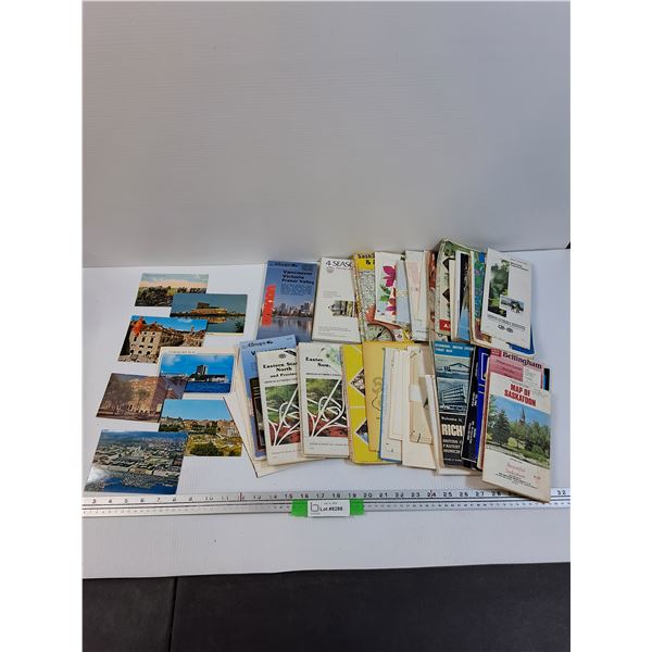 (7) Vintage Postcards & (20+) Road Maps: Vancouver, Saskatoon, Richmond, Misc