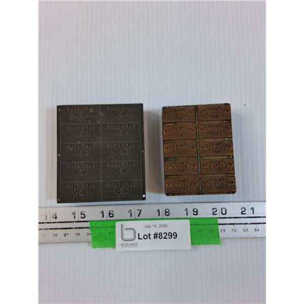 (2) Vintage Stamps: Westminster Club & Elks Club