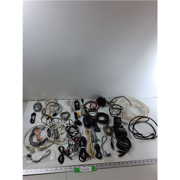 Assorted Cords, Chargers, Mouse, Misc