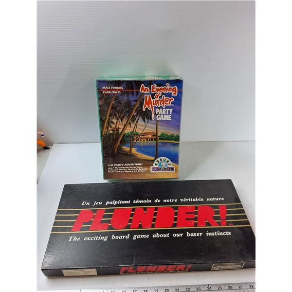 (2) Boards Games An Evening Of Murder, Plunder - As Is