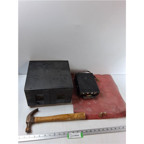 CD Storage, Hammer, Tape Player, Mesh Net