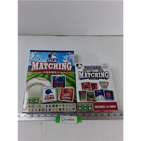 (2) Board Games - MLB Matching Game, Baseball Mascots Matching Game - As Is