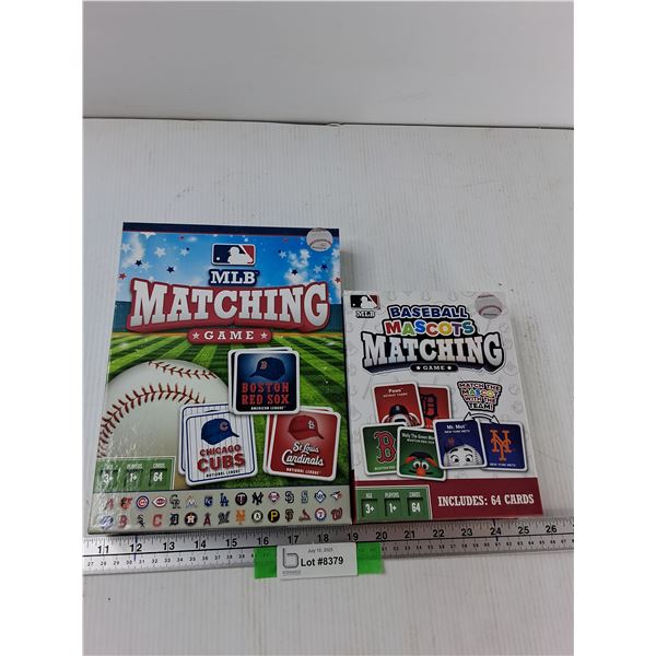 (2) Board Games - MLB Matching Game, Baseball Mascots Matching Game - As Is