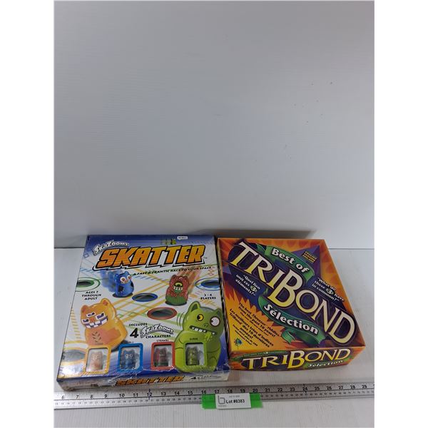 (2) Board Games - Skatter, Tribond - As Is
