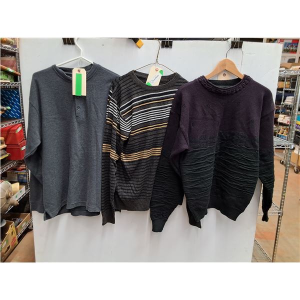 Button Up Longsleeve and (2) Sweatshirts - Size M to L