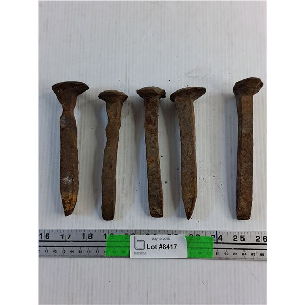 (5) Vintage Railway Spikes