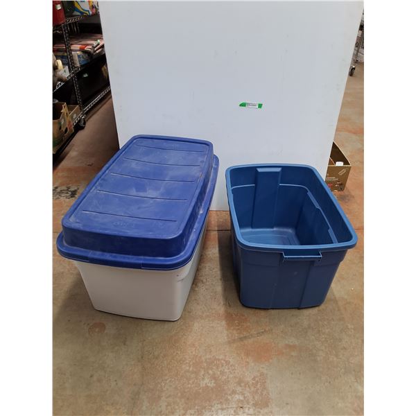 *Large Plastic Tote with Lid 34" x 21" x 20" and Plastic Tote 27" x 19" x 17" - Cannot Ship