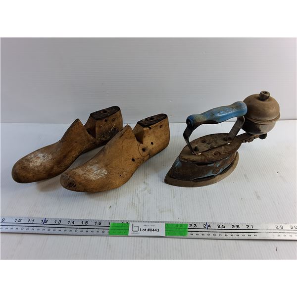 Wooden Shoe Trees and Vintage Propane Iron