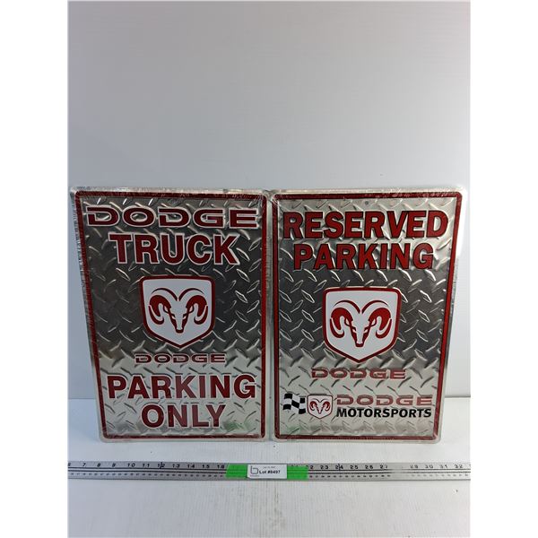 (2) Dodge Truck Parking Only 18" x 12"