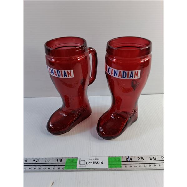 (2) I Am Canadian Glass Beersteins