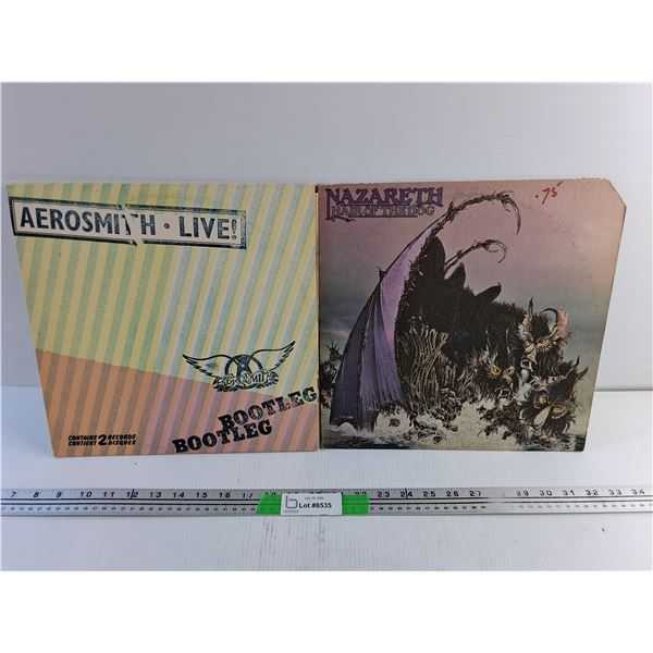 Vinyl Records - Aerosmith Bootleg and Nazareth Hair of the Dog