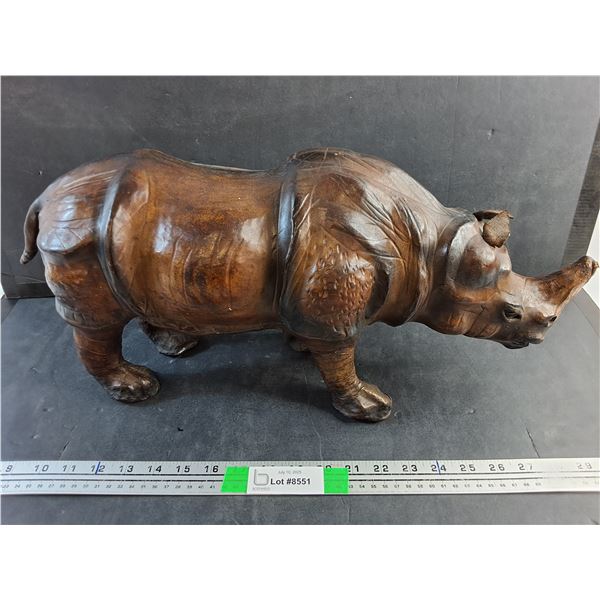 Carved Wood Rhino 20" x 10" x 8"