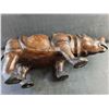 Image 4 : Carved Wood Rhino 20" x 10" x 8"