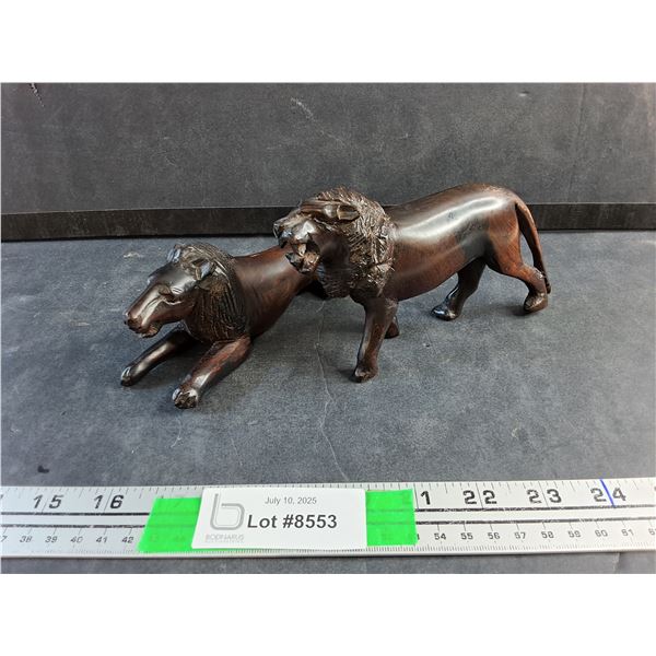 Carved Wood Lion Decorations