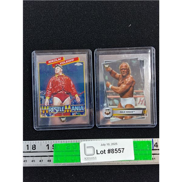 Topps Chrome Wrestlemania Cards - Nikolai Volkoff and Hulk Hogan - Authenticity Not Guaranteed