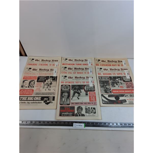 (7) "The Hockey News" 1970's Newspapers