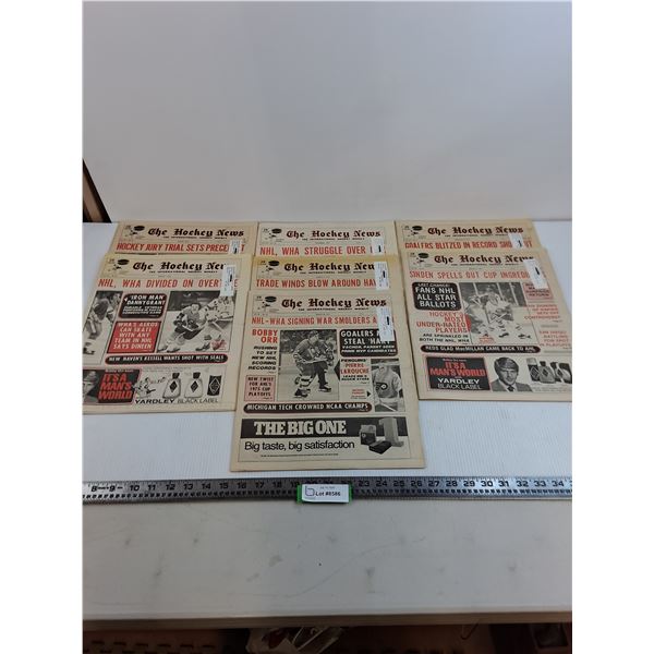 (7) "The Hockey News" 1970's Newspapers