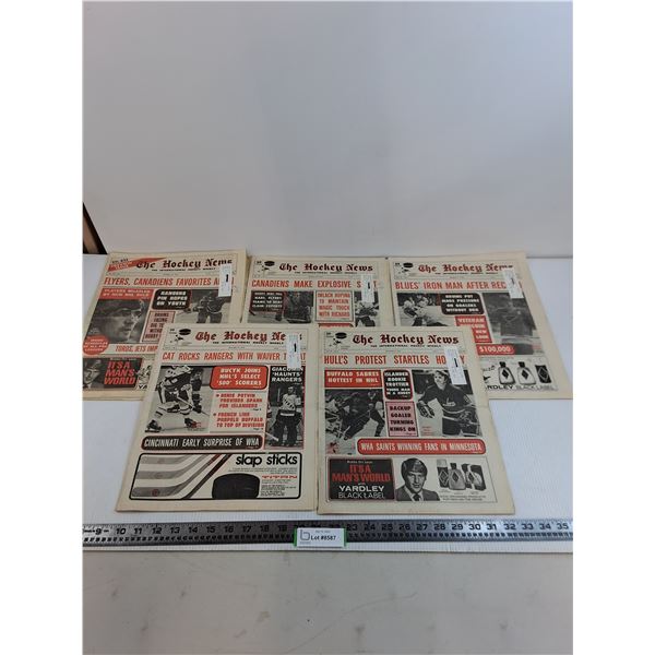(5) "The Hockey News" 1970's Newspapers