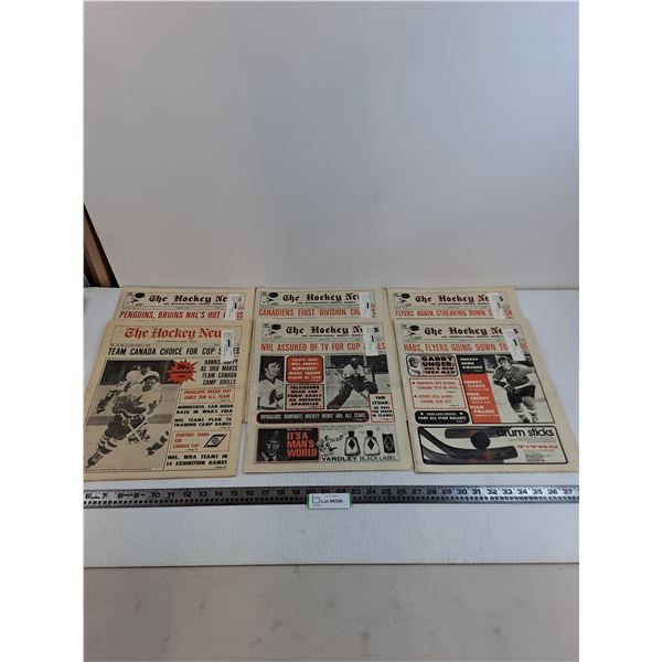 (6) "The Hockey News" 1970's Newspapers