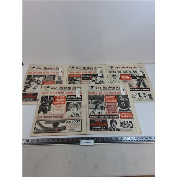(5) "The Hockey News" 1970's Newspapers