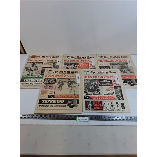 (5) "The Hockey News" 1970's Newspapers