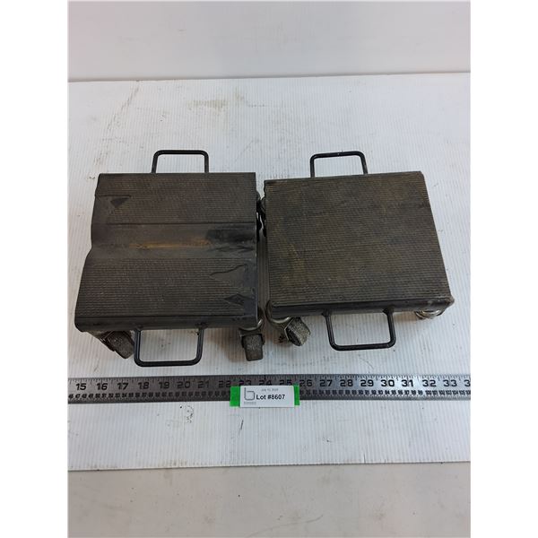 (2) 4-Wheel Shop Casters - 8" x 8"