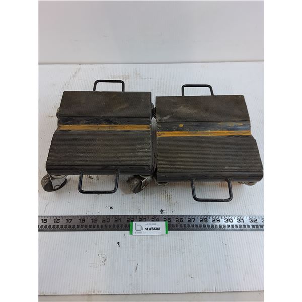 (2) 4-Wheel Shop Casters - 8" x 8"