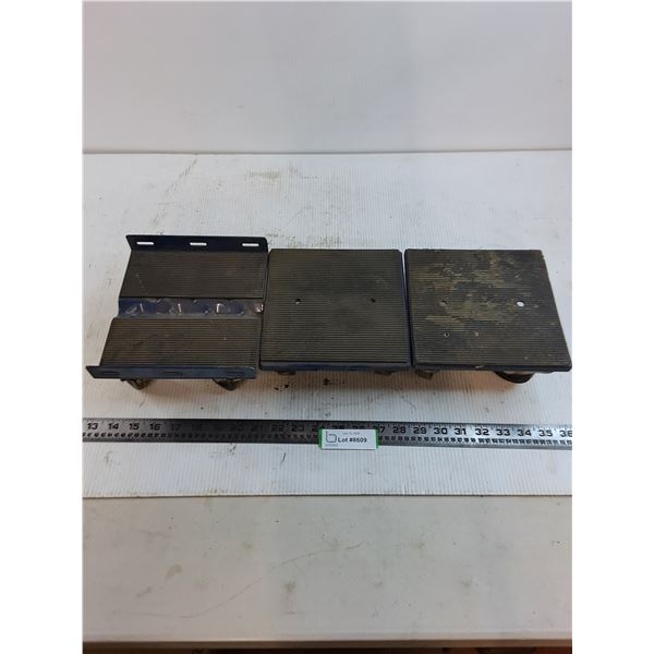 (3) 4-Wheel Shop Casters - 7" x 7"