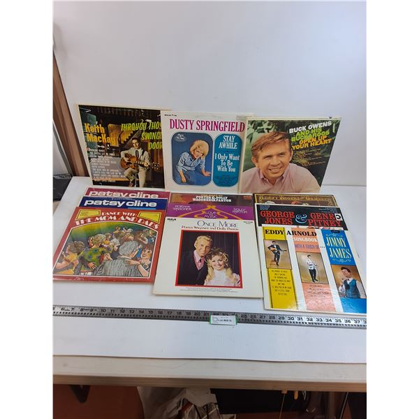 (12) Mostly Vintage Records (Patsy Cline, Buck Owens, Kenny Rogers)