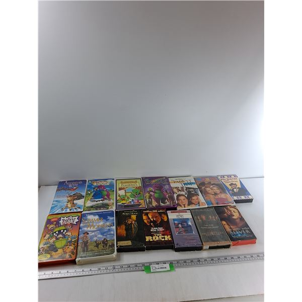 (14) VHS Tapes - Summer Of The Monkeys, Annabelles Wish, The Rock, Misc